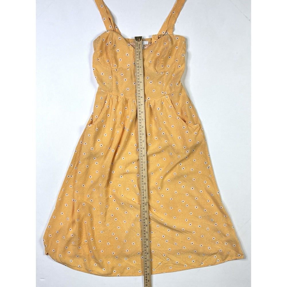 A.U.W Dress Women's Medium Floral Orange Pockets Summer Sleeveless - Picture 5 of 9